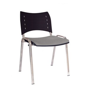 Silla de visita Diluito cr tapizada gris