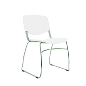 Silla de visita Ditta trineo color blanco