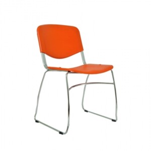 Silla de visita Ditta trineo color naranja