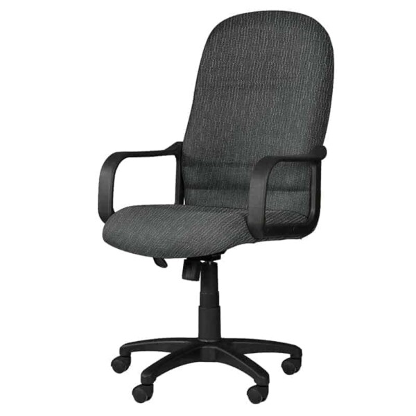 Silla ejecutiva Spazio Gris nb, está volteando a la izquierda, con asiento acolchonado