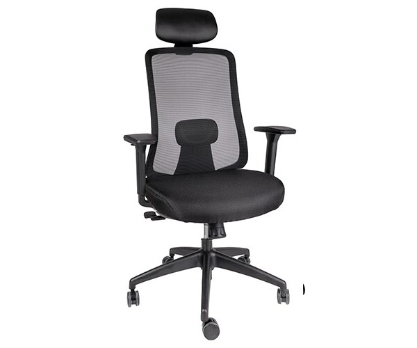 Silla ejecutiva Rommel negro, es de color negro, acolchonado en el asiento, volteada del lado izquierdo