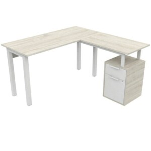 Escritorio Salvato con archivero en L 138 color encino polar