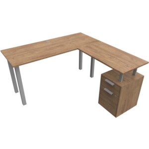 Escritorio Salvato con archivero en L 138 color eucalipto