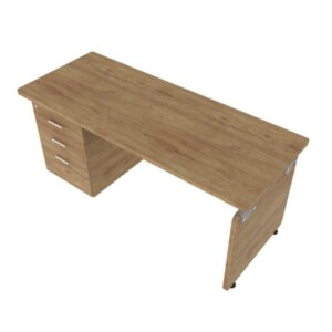 Escritorio 716 con cajonera color eucalipto, la imagen está desde arriba, no tiene nada encima