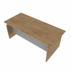 Escritorio 01 color eucalipto, se ve desde arriba la imagen, está limpio el escritorio