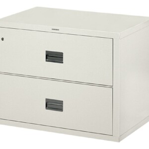 Archivero metálico contra incendio horizontal 2 gavetas color gris