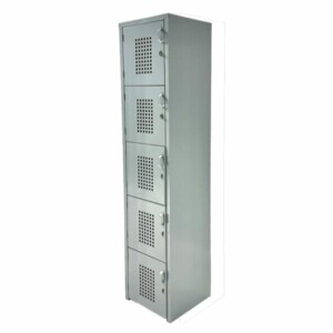 Locker 4 Puertas 1.80 x 38 x 45 Perforado color gris