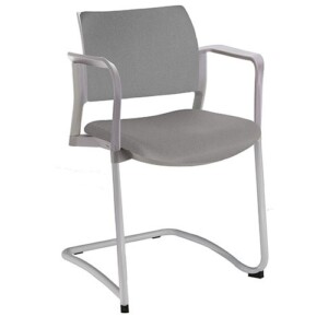 Silla de visita Cëzi trineo tapizada cb gris