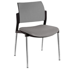 Silla de visita Cëzi tapizada gris