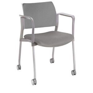 Silla de visita Cëzi crb tapizada gris