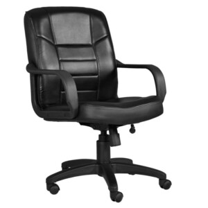 Silla ejecutiva Guadha, en piel Negro respaldo bajo