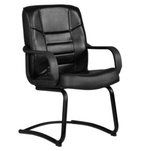 Silla de visita Guadha en piel Negro