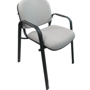 Silla de visita Mancia con brazos tela color acero