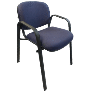 Silla de visita Mancia con brazos tela azul marino m
