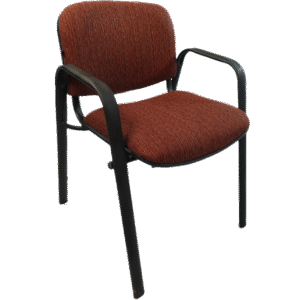 Silla de visita Mancia con brazos tela color ciruela