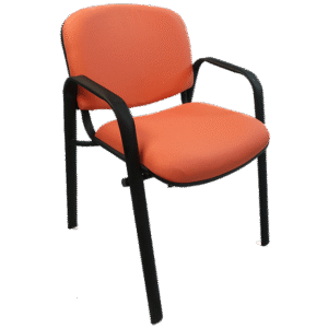 Silla de visita Mancia con brazos tela color coral