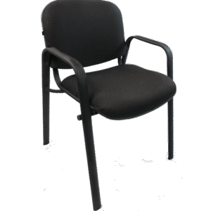 Silla de visita Mancia con brazos tela color negro