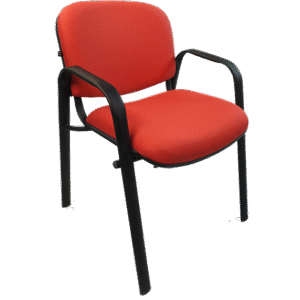Silla de visita Mancia con brazos tela color rojo