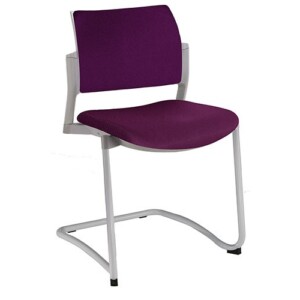 Silla de visita Cëzi trineo tapizada rojo vino