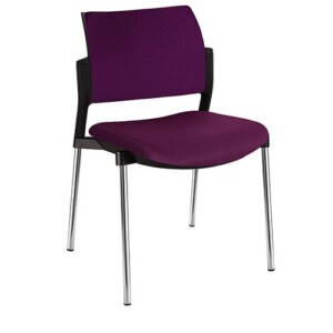 Silla de visita Cëzi tapizada rojo vino