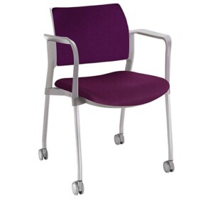 Silla de visita Cëzi crb tapizada rojo vino