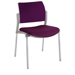 Silla de visita Cëzi tapizada rojo vino