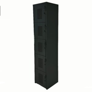 Locker metálico de 4 Puertas 1.80 x 38 x 45 Perforado color negro