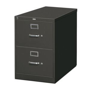 Archivero metálico contra incendio vertical 2 gavetas color negro