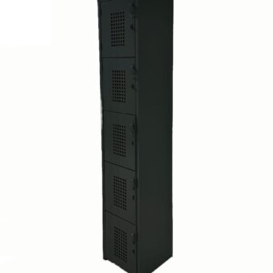 Locker 5 Puertas 1.80 x 38 x 37 Perforado color negro