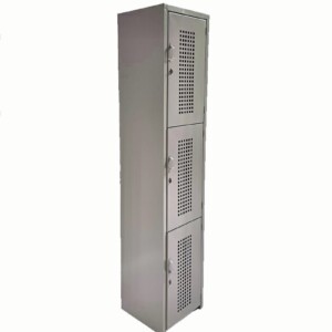 Locker 3 Puertas 1.80 x 38 x45 Perforado color arena