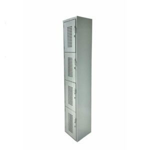 Locker 4 Puertas 1.80x38x37 Perforado color gris
