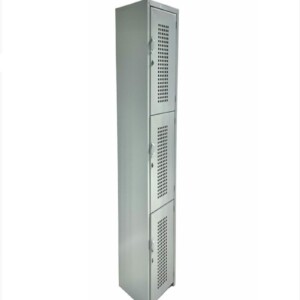 Locker 3 Puertas 1.80 x 38 x45 Perforado color gris