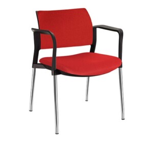 Silla de visita Cëzi tapizada rojo