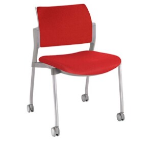 Silla de visita Cëzi cr tapizada rojo