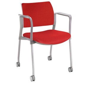 Silla de visita Cëzi crb tapizada rojo