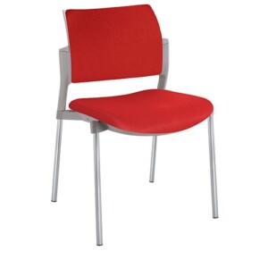Silla de visita Cëzi tapizada rojo