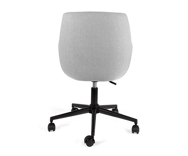 Sillón ejecutivo Fallaci, se ve el respaldo del sillón, es de color gris