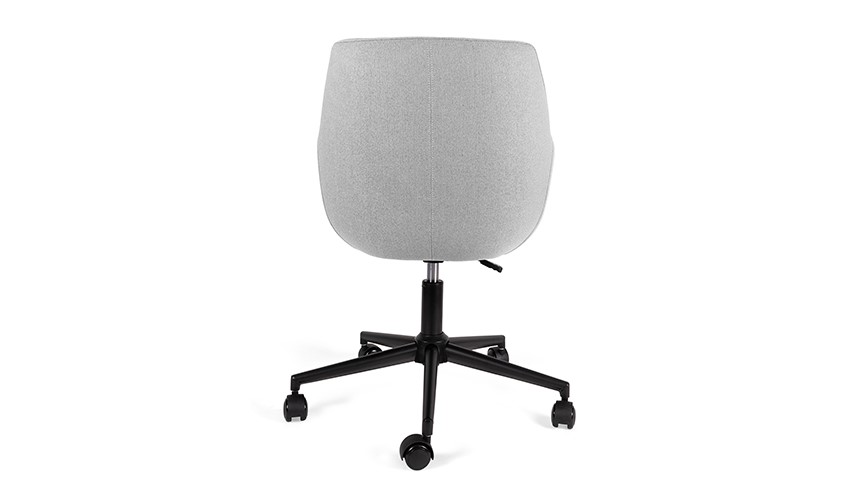 Sillón ejecutivo Fallaci, se ve el respaldo del sillón, es de color gris