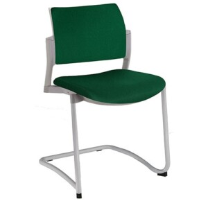 Silla de visita Cëzi trineo tapizada verde