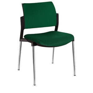Silla de visita Cëzi tapizada verde