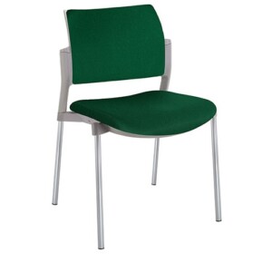 Silla de visita Cëzi tapizada verde