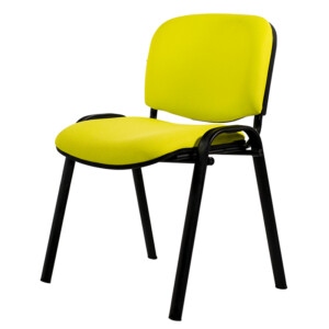 Silla de visita Mancia sin brazos en tela color verde manzana