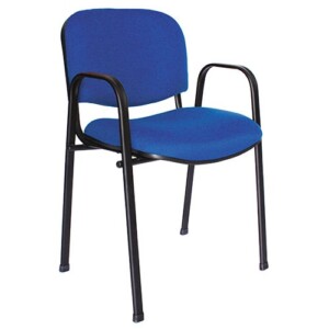 Silla de visita Vetrina con brazos tela color azul